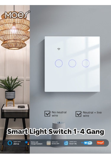 Singree Akıllı Wifi Anahtar - Tuya Uyumlu, Ses Kontrollü, Zamanlayıcılı, 4 Yollu Ev Otomasyon Anahtarı Diğer