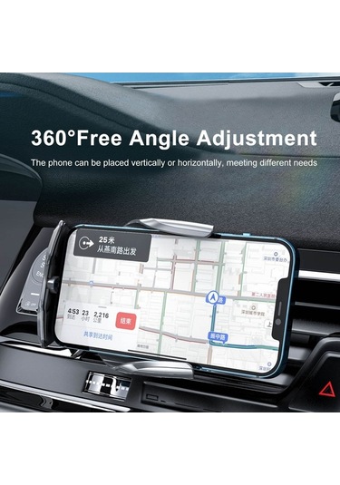 Sandwich Kablosuz Hızlı Şarj, Otomatik Klem, 360 Döner, Alüminyum Araç Telefon Tutucu