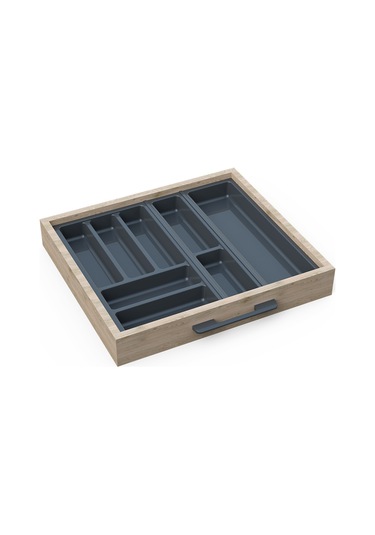 Mutfak Çekmece Içi Düzenleyici, Kaşıklık 54cm X 48cm Yanlar Ve Boydan 4cm Kesilebilir, Antrasit Antrasit