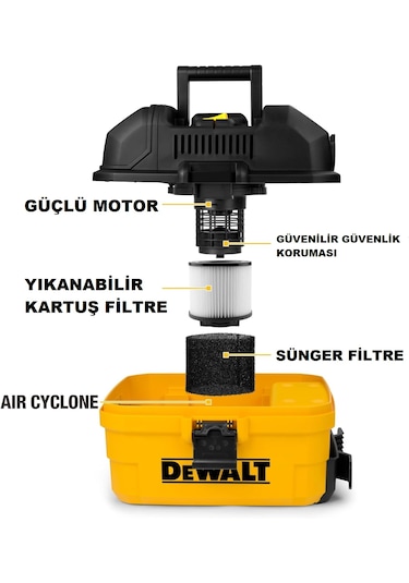 Dxv15t Islak Kuru Vakumlu Süpürge 15 Lt 1100 Watt Dewalt