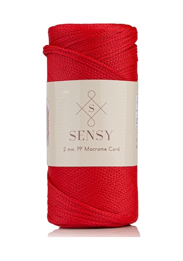 2 Mm - 200 Gr Polyester Makrome Ipi Kırmızı 230 M Polyester Makrome Ip Supla Ip Ve Çanta Ipliği