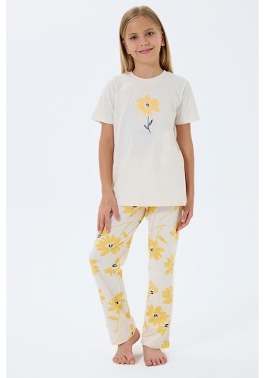 Rolypoly Kız Çocuk Krem Pijama Takım KREM