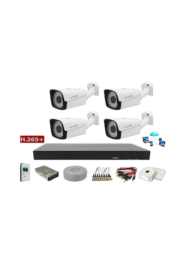 4'Lü Cenova 2Mp Ahd Full Set+Harddisk Güvenlik Kamerası