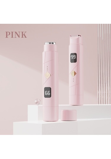 Epilatör Bayan Çift Başlı Tıraş Cihazı Özel Kasık Kılı Düzeltici Elektrikli Kazıyıcı Erkek Ve Kadın Epilasyon Aleti Çift Başlı Pembe Lcd İngilizce