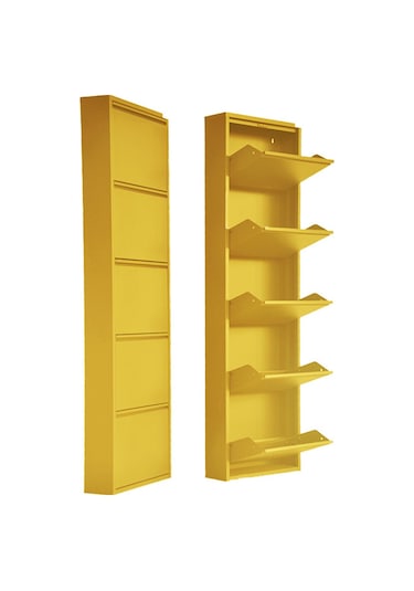 5'li Metal Ayakkabılık - Sarı