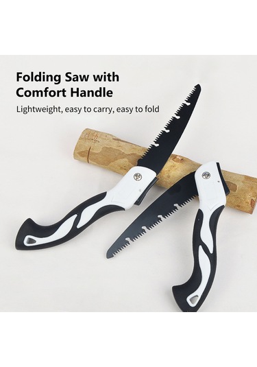 Symbee 210mm Çift Taraflı Dişli Çatal Testere - Bahçe Ağaçları Ve Ahşap Kesimi İçin Ergonomik, Kaymazsız Kollü Çelik Folding Testere