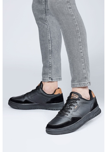 Jump 28662 Siyah Erkek Sneaker Günlük Spor Ayakkabı Siyah - Kahverengi