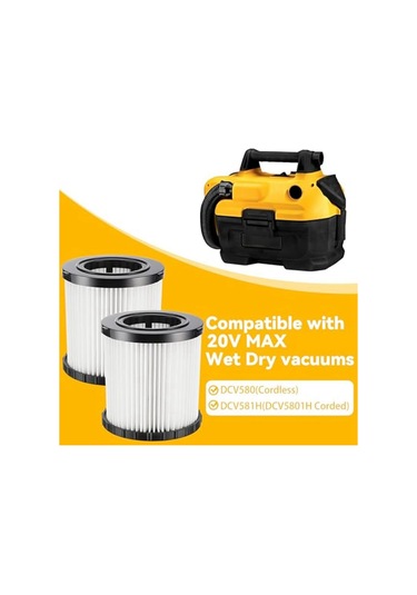 Leasetake Dewalt Vakum İçin 2 Adet Dcv5801h Dcv581h Islak Kuru Vakum Filtreleri, Dcv580h Hepa Yedek Filtre