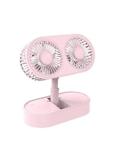 Hainan Shenda Çift Kafalı Katlanır Sessiz Fan - Mavi 6012 Pembe