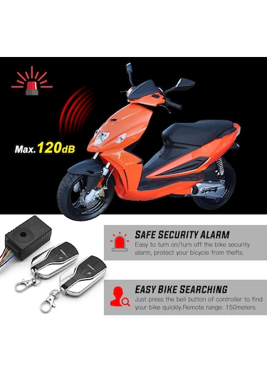 Folinda 36v-48v-60v-72v Elektrikli Araçlar İçin Kablolu Abss Güvenlik Alarm Sistemi, 120 Db Ses, 150m Kumanda Aralığı