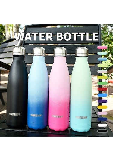 Besthome1 500ml Paslanmaz Çelik Vakumlu Termos Şişe, Günlük Kullanım İçin Yeşil Metal Yeşil