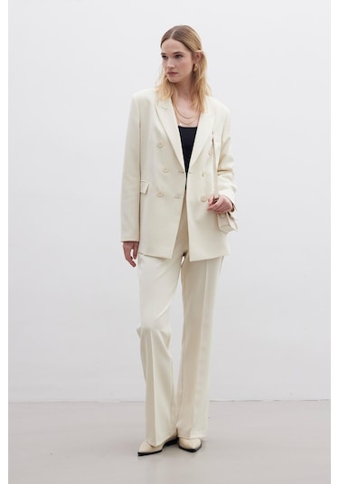 Manuka Flare Kesim Fit Pantolon Bej