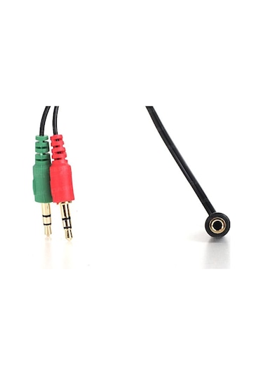 Yediverenbilişim Dark 4Pin 3.5Mm Stereo Dişi -2X3.5Mm Stereo Erkek