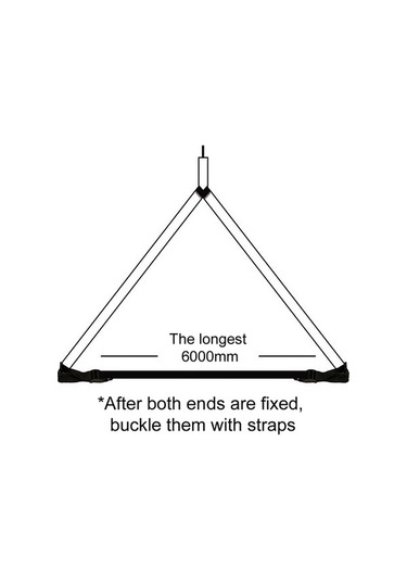 Novahub 6 Metre Kamp Çadırı Kayışı - Siyah Polyester, Taşıma Çantası Dahil, Siyah Siyah