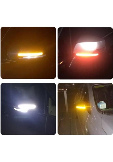 Sarı 2 Adet Araba Reflektör Yansıtıcı Etiket Dikiz Aynası Araç Kamyon Şerit Bant