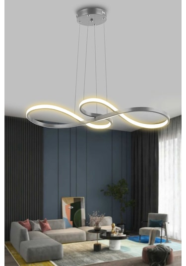 Yol Modern Sarkıt Mutfak, Balkon Led Avize - Kumandalı / Krom Krom