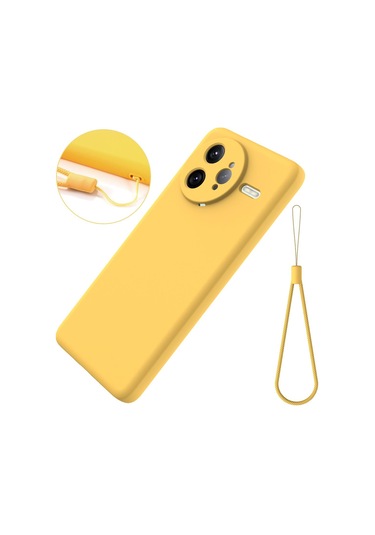 Xiaomi Poco F7 Ultra Düz Renk Sıvı Silikon Damlamaz Tam Kapsama Telefon Kılıfı Sarı