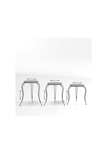 Zigon Sehpa C Lüx Gümüş Bendir