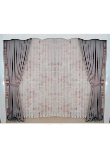 Gri Renk Fon Kadife Perde Çift Kanat 1/3 Sık Pileli Dikim V-43 Gri