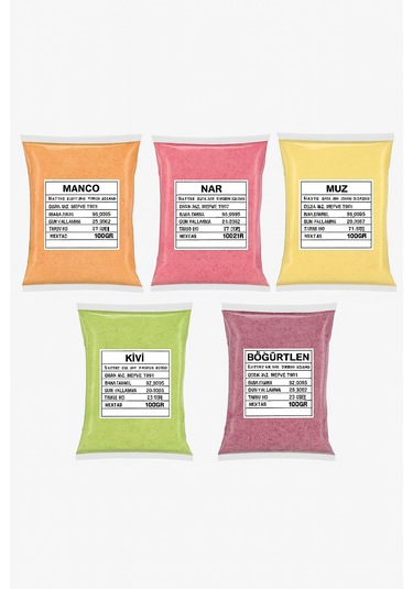 Meyve Aromalı Içecek Tozu 5'li Paket 500gr 500 G