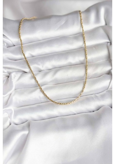 14k Gold Renk Kaplama İnce Zincir Model Cm Kadın Kolye Altin