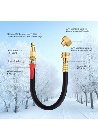 Tenfowee Karavan Kışlık Donanım Seti: 12 İnç Hava Kompresörü İçin Altın Renkli Metal Hızlı Bağlantı Adaptörü