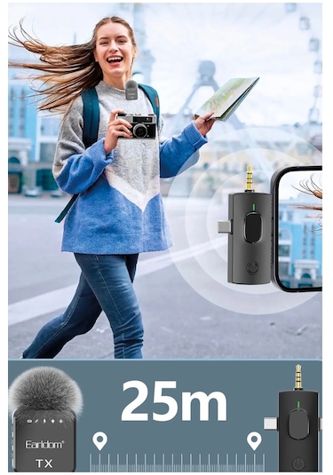 Kablosuz Yaka Mikrofonu İle Profesyonel Ses Kalitesi 3in1