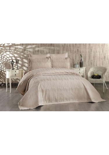 Brillant Mundo 43186 Yatak Örtüsü Seti Simli Şönil Şlemeli 6 Parça İndigo Mavi