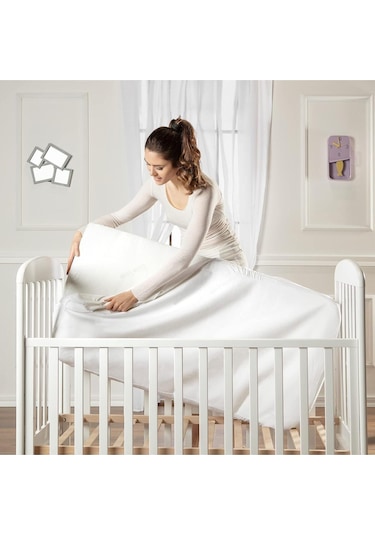 %100 Pamuk Sıvı Geçirmez Bebek Alezi - Yatak Koruyucu Çocuk Alez - Park Yatak Ve Beşik Uyumlu
