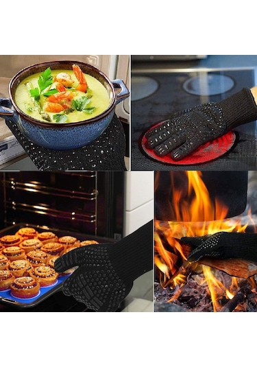 Barbekü Eldivenleri Izgara Eldivenleri Black Style2 Black Style2