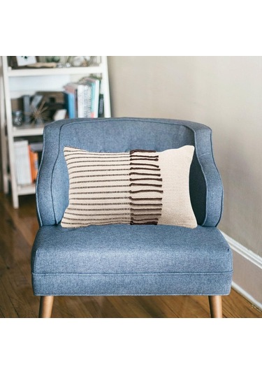 Suntek Magideal Boho Pamuk Makrome Yastık Örtüsü Dekoratif Minder Beyaz-30x50cm