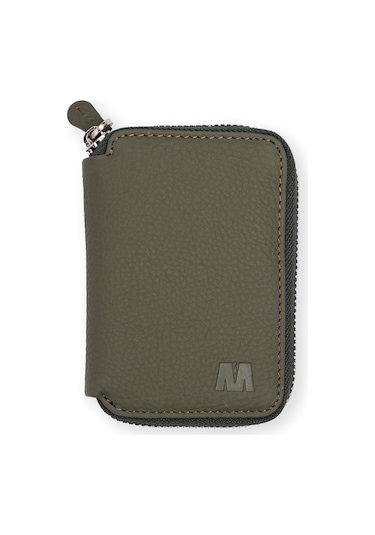 Mft Leather Hakiki Deri Unisex Fermuarlı Cüzdan Lotus 1616 Flother Haki