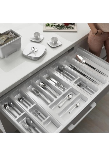 Mutfak Çekmece Içi Kaşıklık 84 Cm X 48 Cm (yanlar Ve Boydan 3,5 Cm Kesilebilir)-beyaz