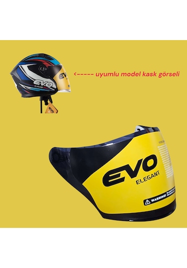 Evo 528 Çenesiz Yarım Kask Camı Siyah-2461 Sıyah Cam
