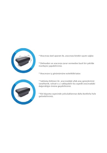 Volkswagen Polo 2011-2019 Delmesiz Vidasız Kol Dayama Kolçak Polo2011kolcak, One Size