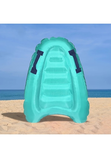 Honeybeeshop 1 Adet Çok Renkli Çocuk Sörf Tahtası Tutma Sapı İle Taşınabilir Dayanıklı Polimer Plaj Sörfü Ve Yüzme İçin İdeal Mavi Sarı Çizgili Tasarım