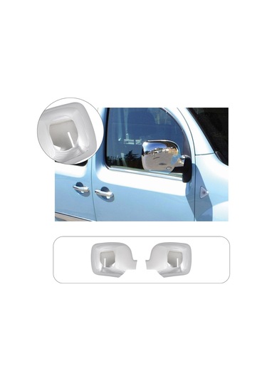 Renault Kangoo Uyumlu 2008-2013 Ayna Kapağı 2 Parça Abs Krom  Kaplama