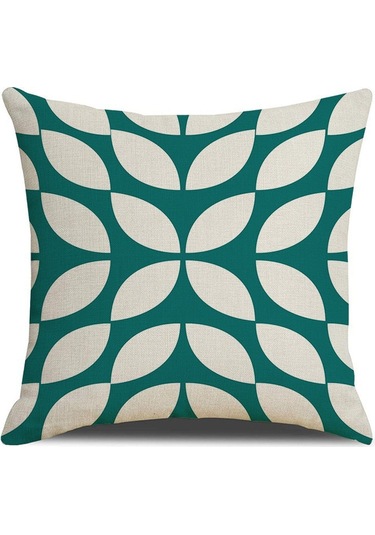 Kuzey Avrupa Geometrik Keten Yastık 45 45 Cm-12 Ekru