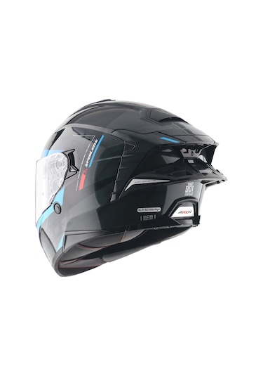 Axor Brutale Kryptıc Full Face Kapalı Kask Parlak Mavi - Siyah