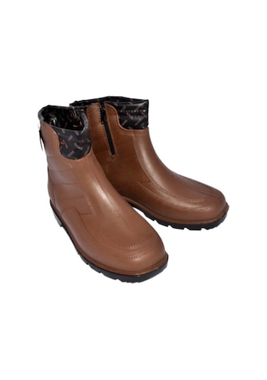 Gezer Içi Yünlü Lastik Bot Kahverengi Su Geçirmez Avcı-Balıkçı-