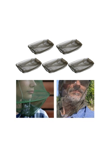 Homyl 5 Parça Kafa Net Kapak Balıkçılık Macera Açık Yeşil Yeşil