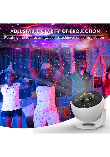 Sones Galaxy Gece Lambası Yıldız Projektör Led Masa Lambası Çocuk Odası Dekoru 12 Adet Film Diski