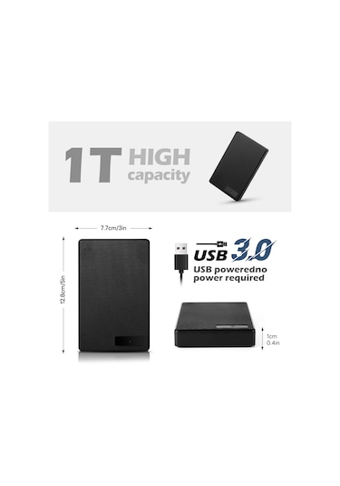 Taşınabilir Harici Hd Sabit Sürücü, 1tb,2tb, 4tb,5tb, Hdd Belleği, Usb3.0, Black 1tb Diğer