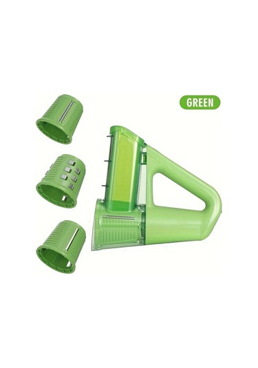 Honeybeeshop Çok Fonksiyonlu Yeşil Elektrikli El Tipi Sebze Doğrayıcı Usb Şarjlı Paslanmaz Çelik Bıçaklar Abs Gövde Patates Dilimleyici Yeşil