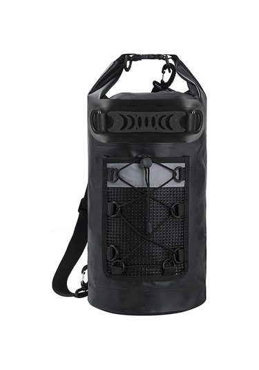 Pvc Su Gezinti Çantası 10l - Kuru Islak Ayrı Sırt Çantası Siyah Siyah Siyah