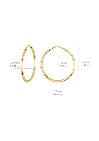 14 Ayar 1.5 Cm Şarnel Halka Küpe 0,75 Gr-6611