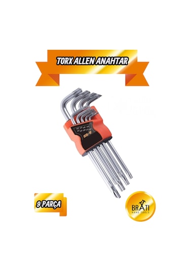 Yıldız Torx Allen Combination 9 Parça Alyan Seti Cr-v