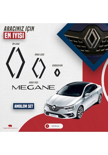 Renault Megane 4 2016-2024 Yeni Tarz Amblem Kaplama-piano Black