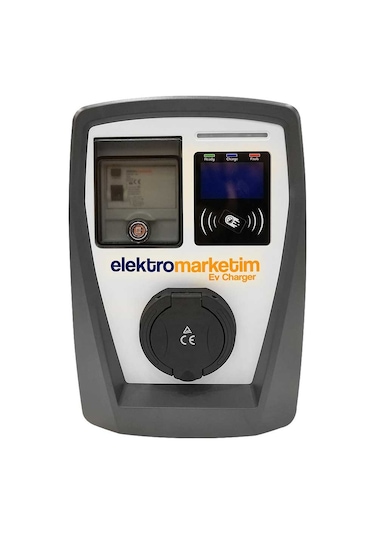 Elektromarketim 22 Kw 3 Faz 32A Tip 2 Soketli Elektrikli Araç Şarj İstasyonu