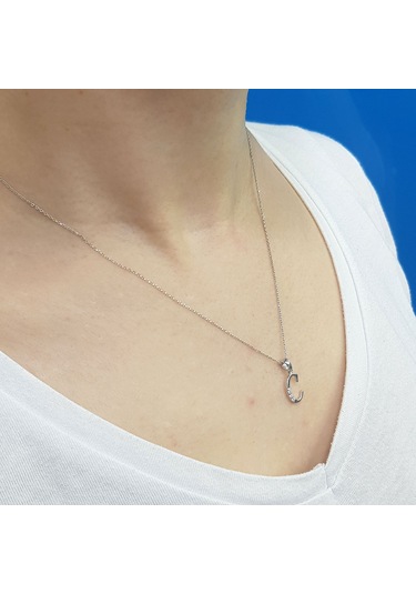 Lova Pırlanta C Harfi Kolye - 2080005